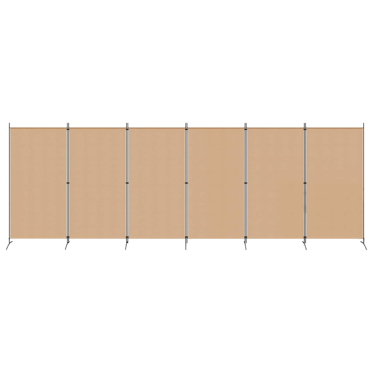 6-Panel Room Divider Beige 520 x 180 cm Fabric