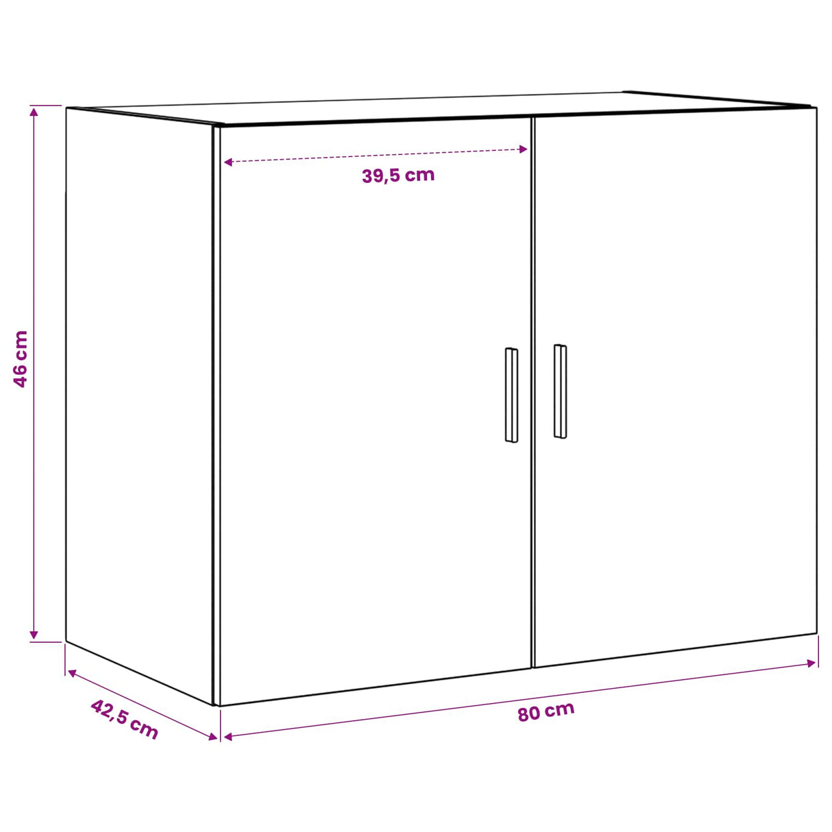 Wall Cabinet Black Oak 80 x 42.5 x 64 cm Engineered Wood