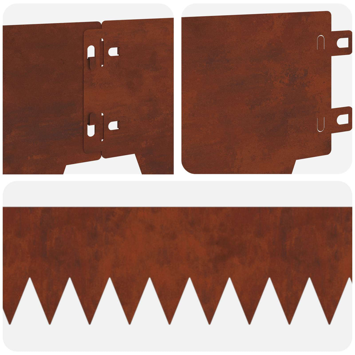 Lawn Edging 10 pcs 103 x 15 cm metal Rusty