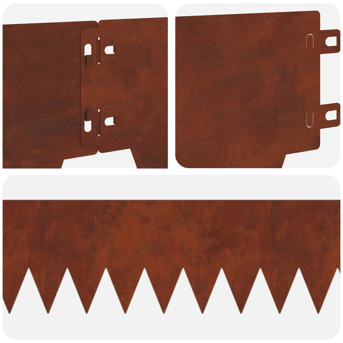 Lawn Edging 20 pcs 103 x 15 cm Steel Rusty