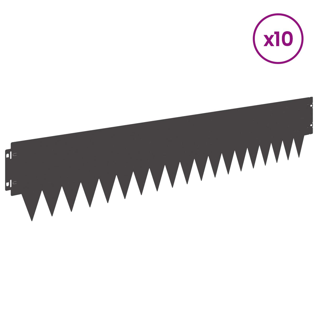 Lawn Edging 10 pcs 103 x 20 cm metal Black