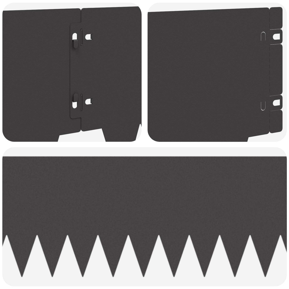 Lawn Edging 20 pcs 103 x 20 cm metal Black