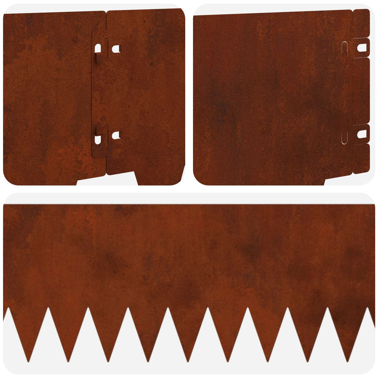 Lawn Edging 20 pcs 103 x 20 cm metal Rusty