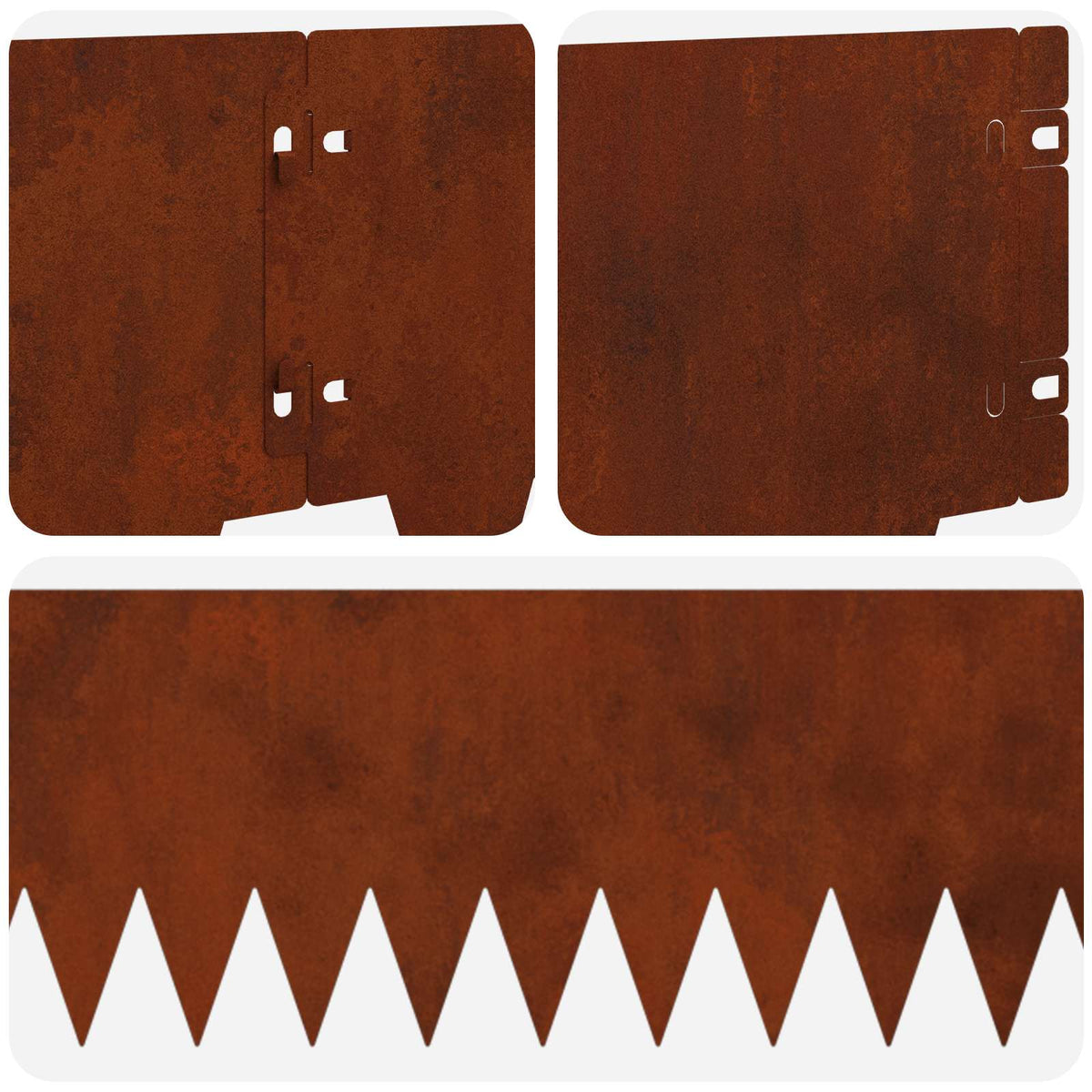 Lawn Edging 20 pcs 103 x 20 cm Steel Rusty