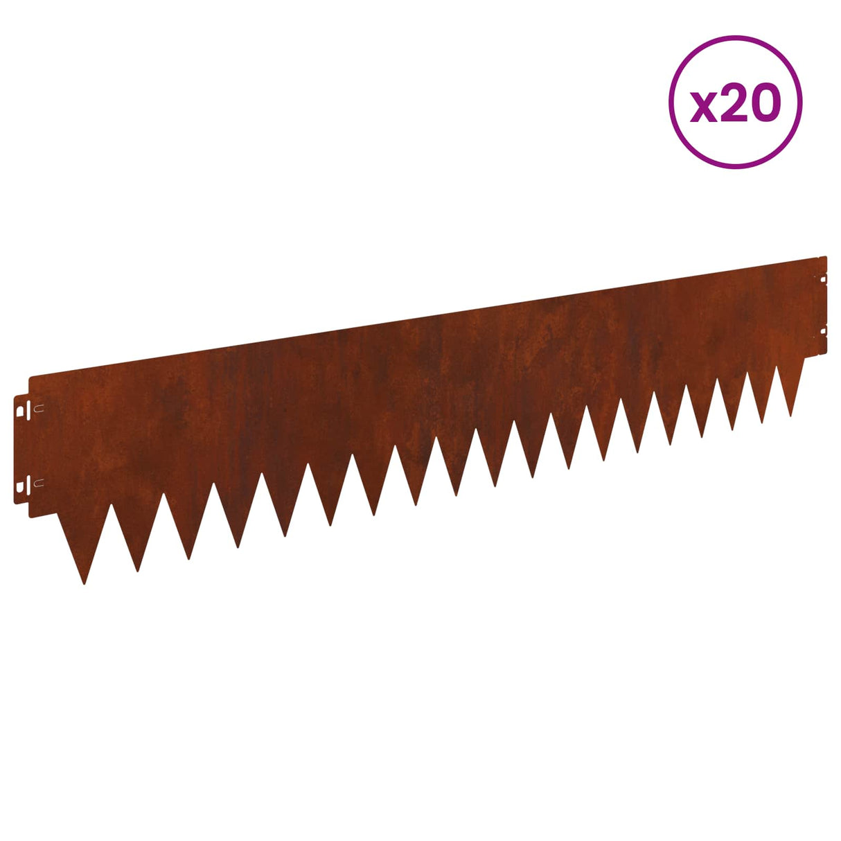 Lawn Edging 20 pcs 103 x 20 cm metal Rusty