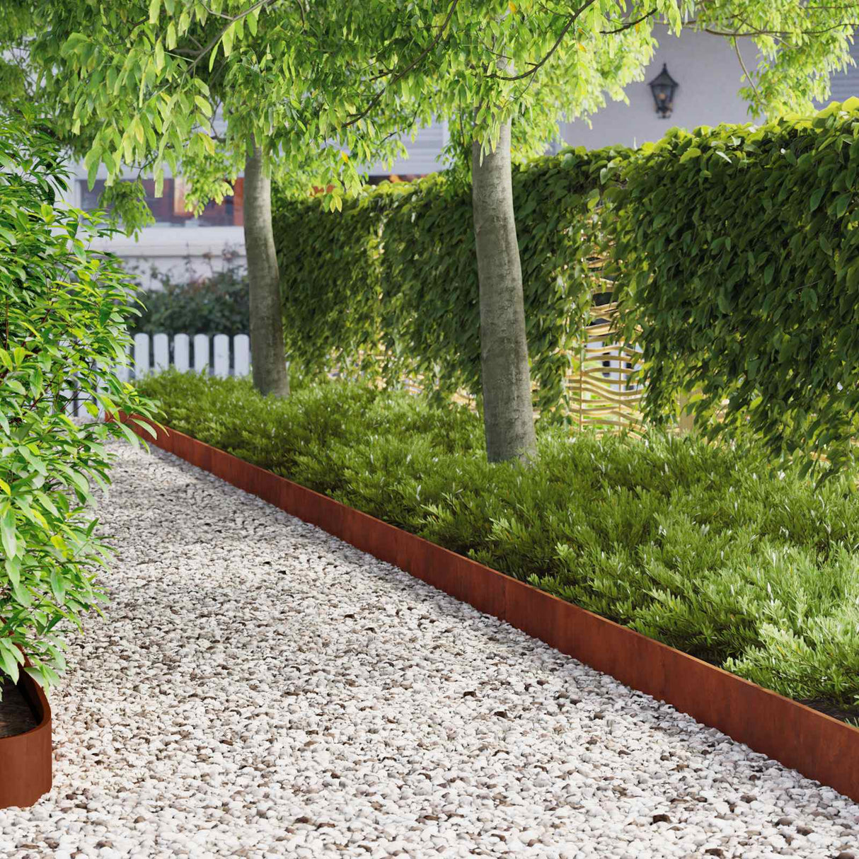 Lawn Edge with Bent Top 10 pcs 103x15cm Steel Rusty