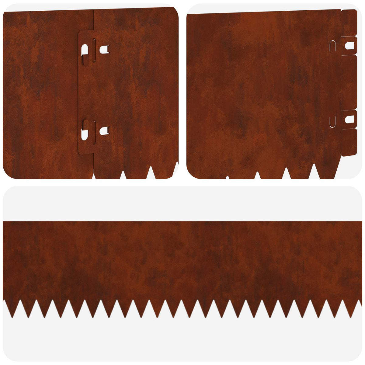 Lawn Edge with Top Fold 20 pcs 103x15cm Steel Rusty