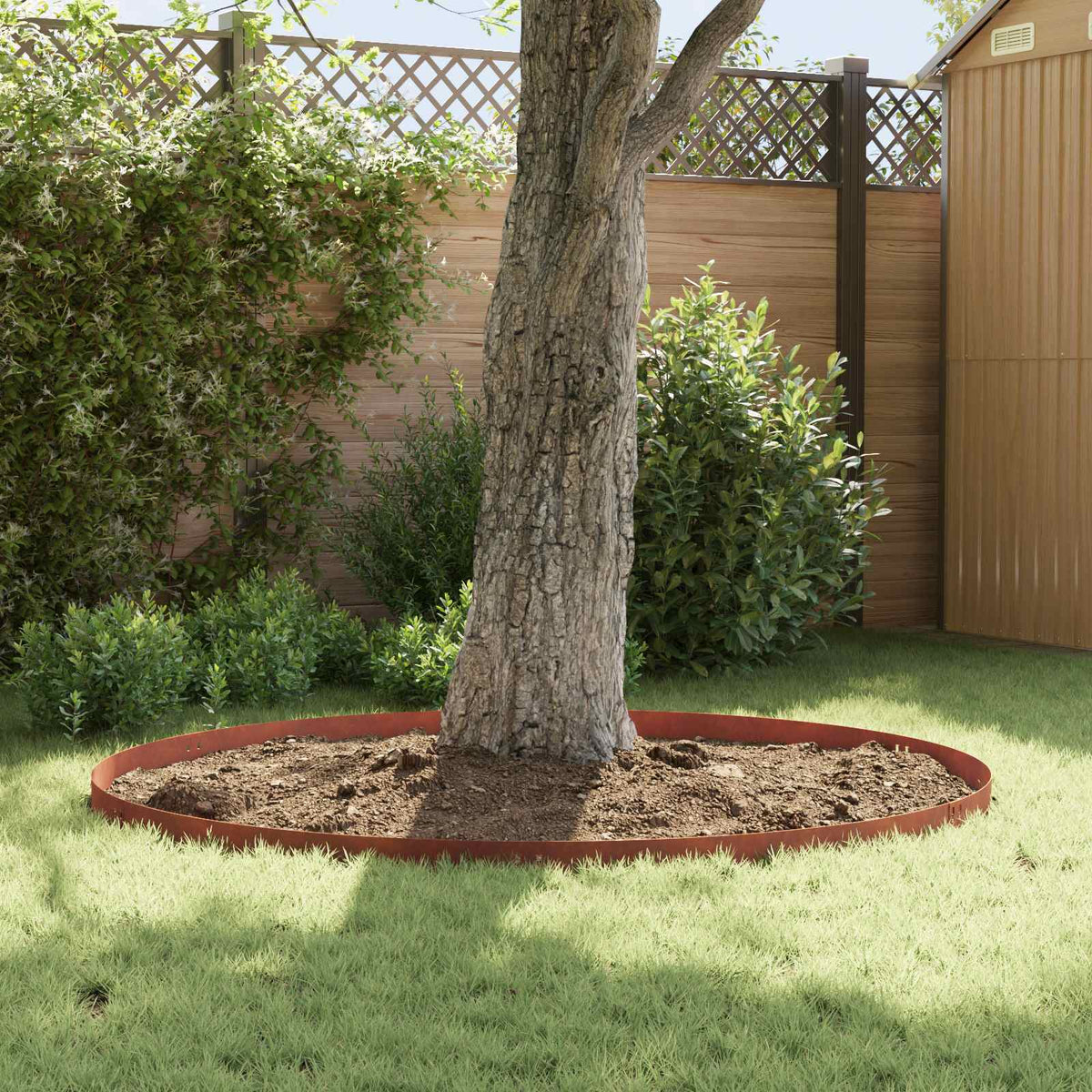 Lawn Edge with Sharp Points 10 pcs 100x12cm Steel Rusty