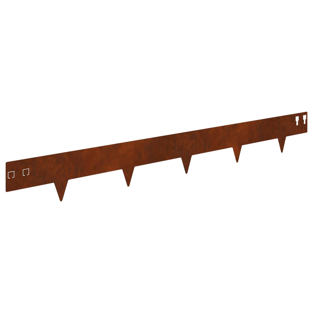 Lawn Edge with Sharp Points 20 pcs 100x12cm Steel Rusty
