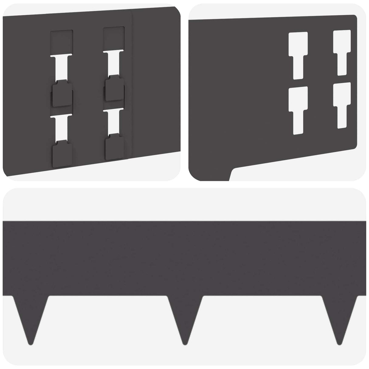 Lawn Edging 20 pcs 100 x 15 cm Steel Black