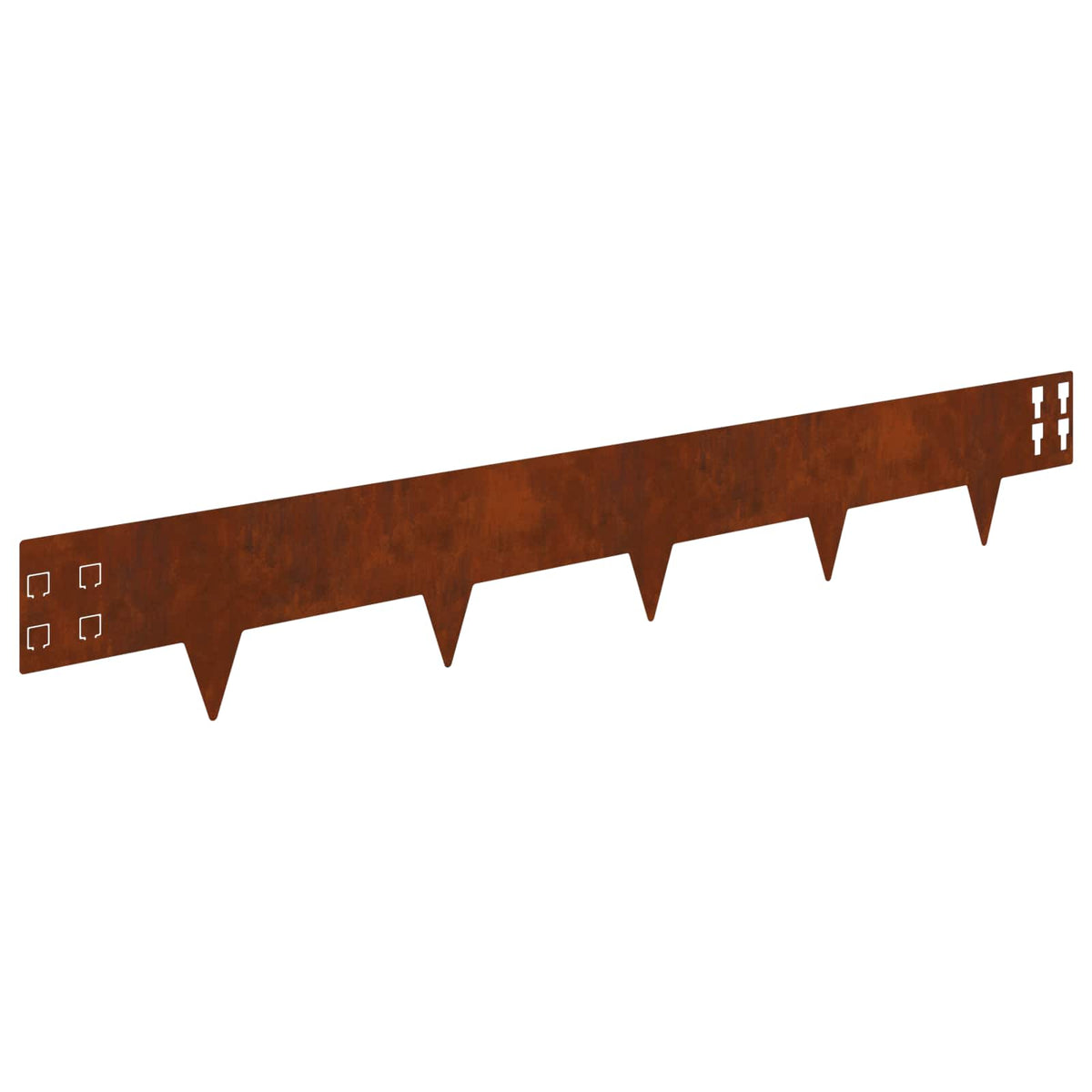 Lawn Edge with Sharp Points 10 pcs 100x15cm Steel Rusty