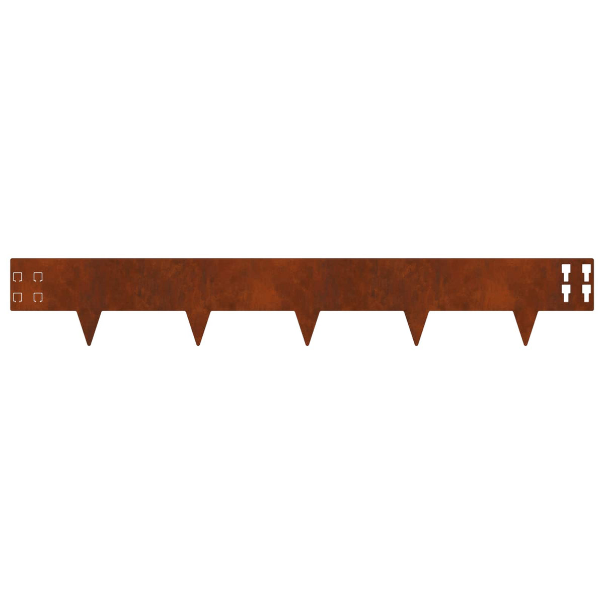 Lawn Edge with Sharp Points 10 pcs 100x15cm Steel Rusty