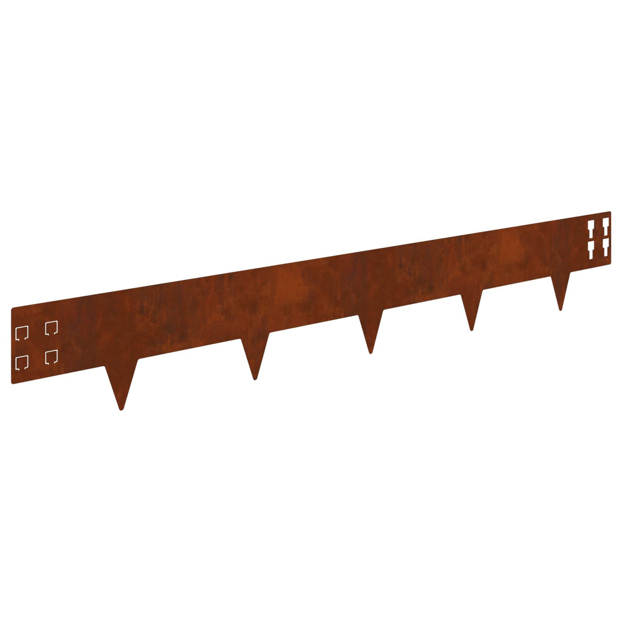 Lawn Edge with Sharp Points 20 pcs 100x15cm Steel Rusty