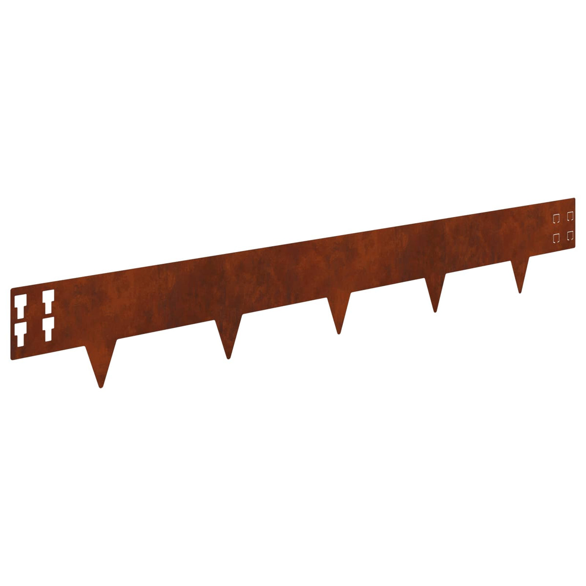 Lawn Edge with Sharp Points 20 pcs 100x15cm Steel Rusty