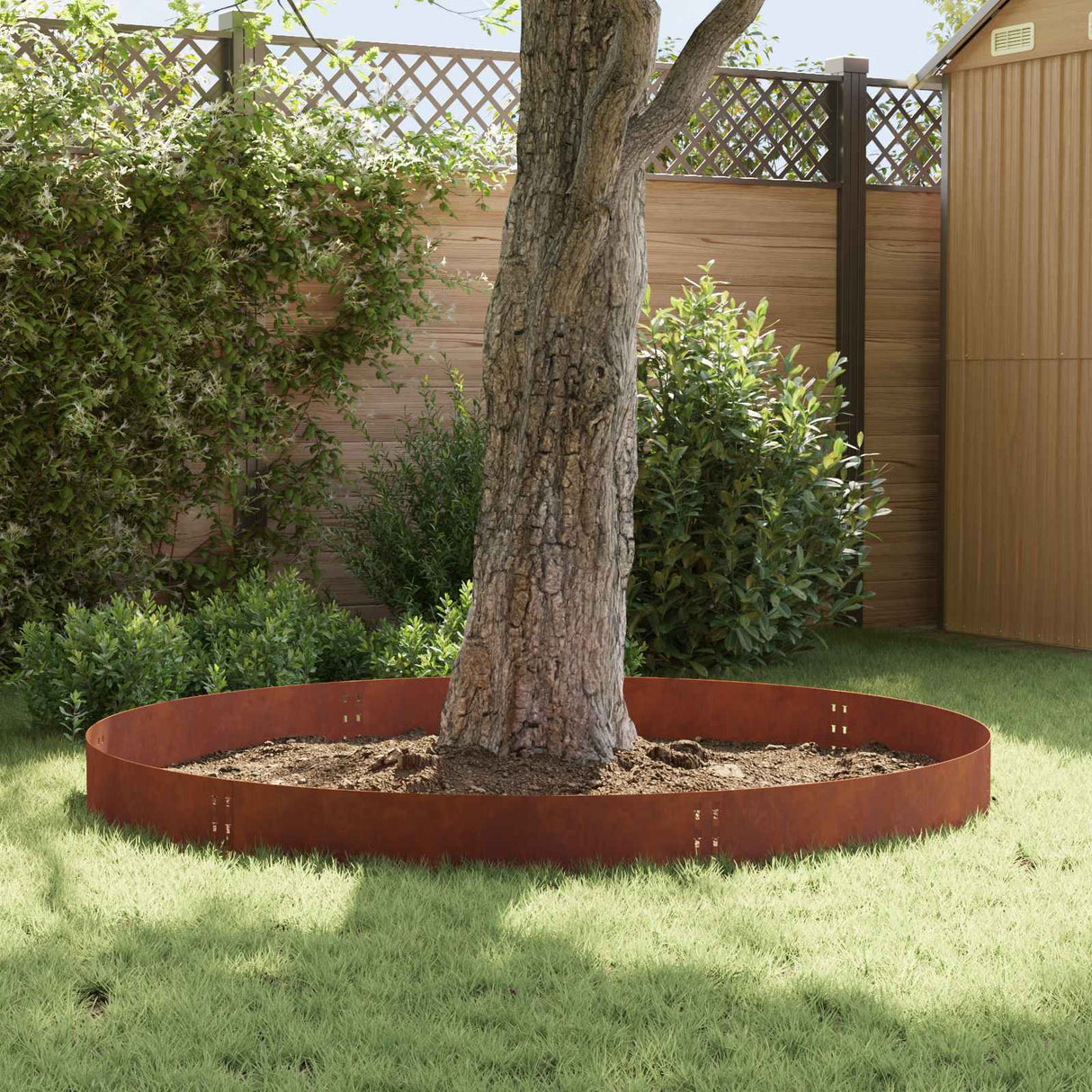 Lawn Edging 10 pcs 100 x 25 cm Steel Rusty