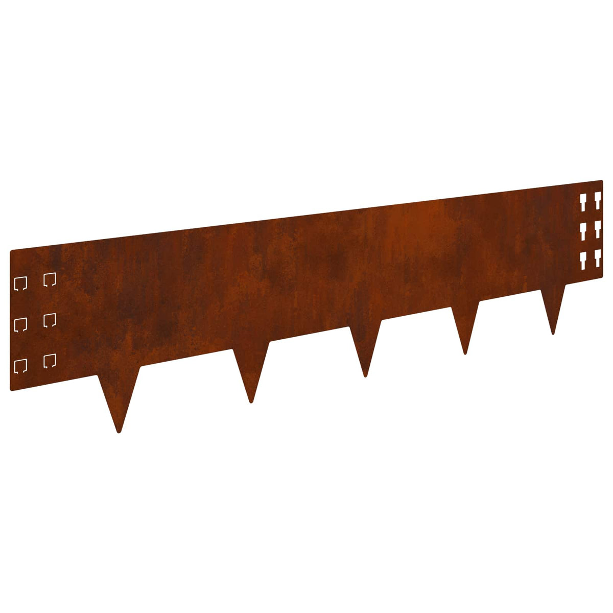 Lawn Edging 10 pcs 100 x 25 cm Steel Rusty