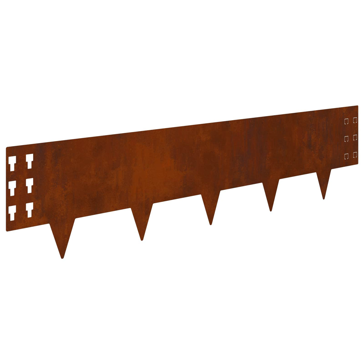 Lawn Edging 10 pcs 100 x 25 cm Steel Rusty