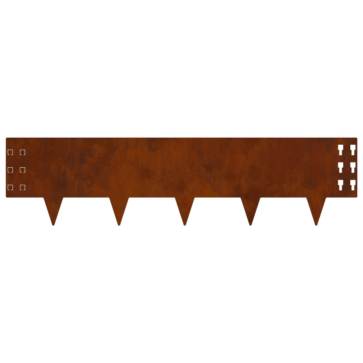 Lawn Edging 10 pcs 100 x 25 cm Steel Rusty