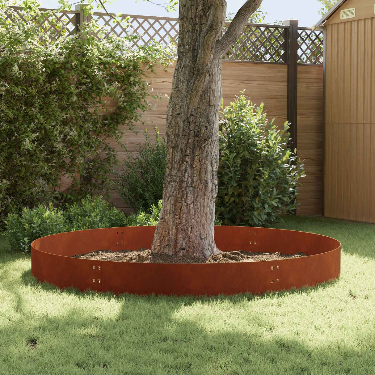 Lawn Edging 10 pcs 100 x 30 cm Steel Rusty