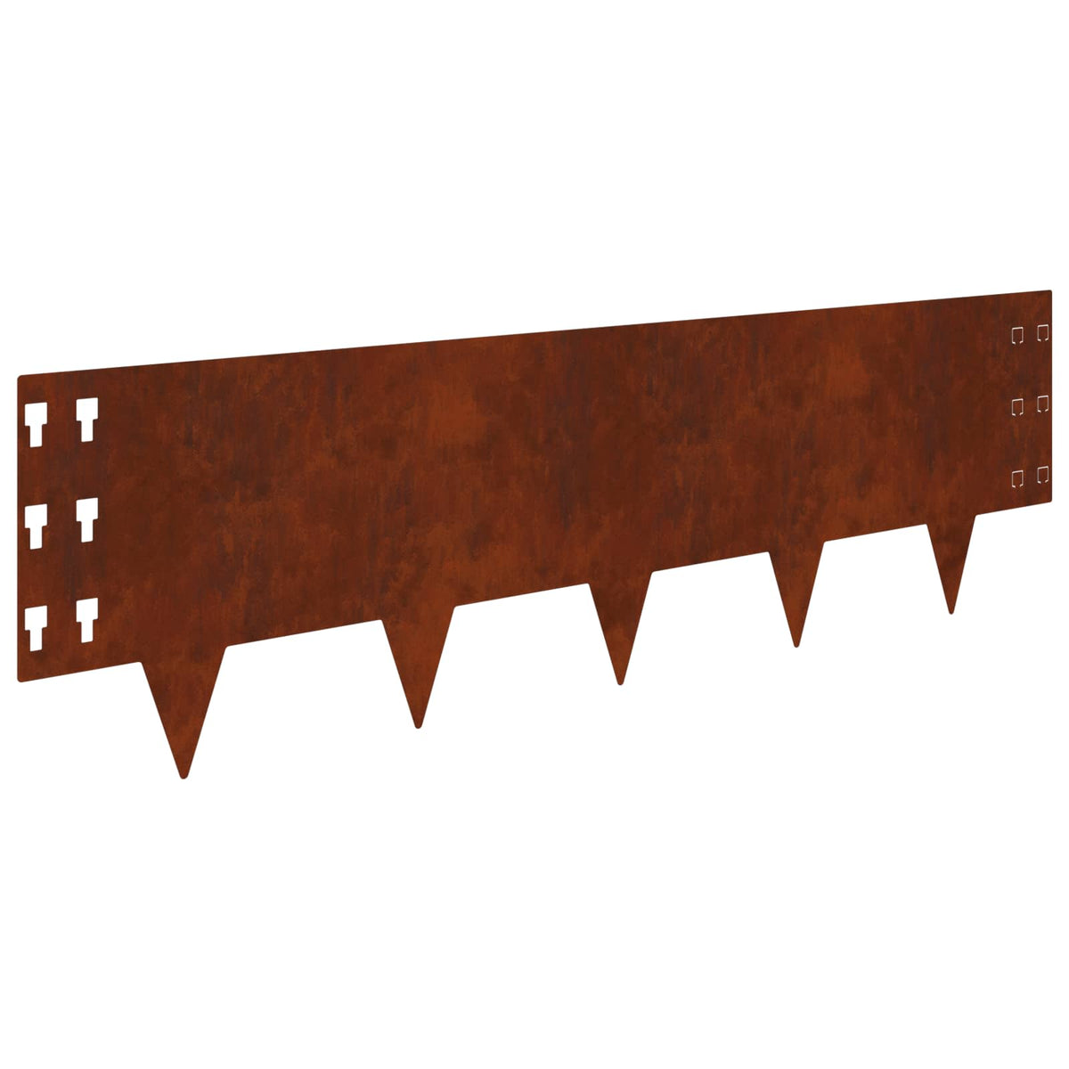 Lawn Edging 10 pcs 100 x 30 cm Steel Rusty
