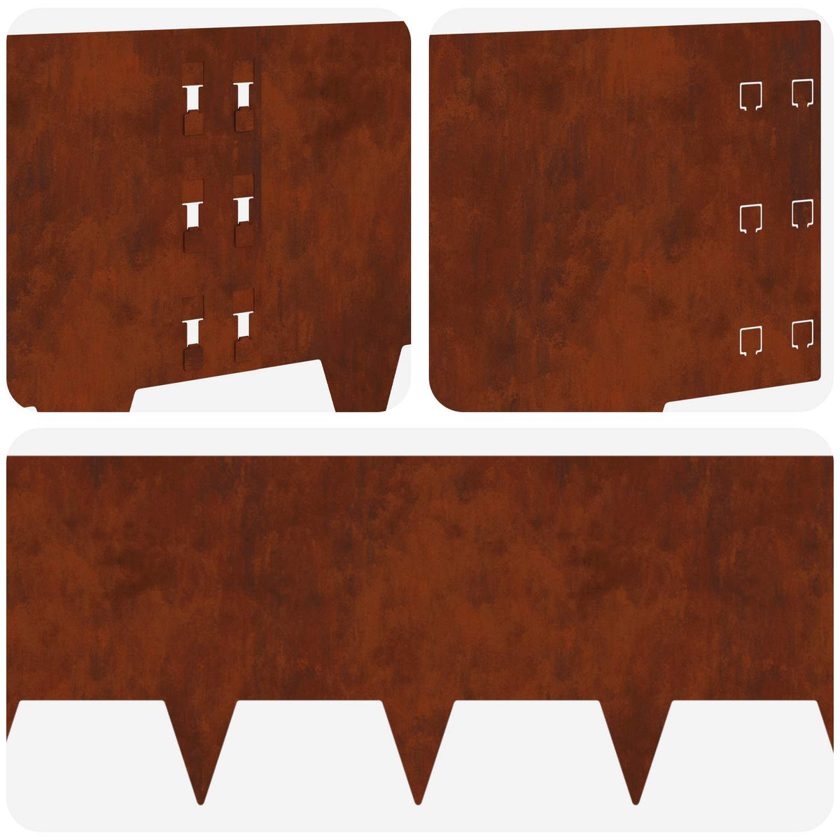 Lawn Edging 20 pcs 100 x 30 cm Steel Rusty