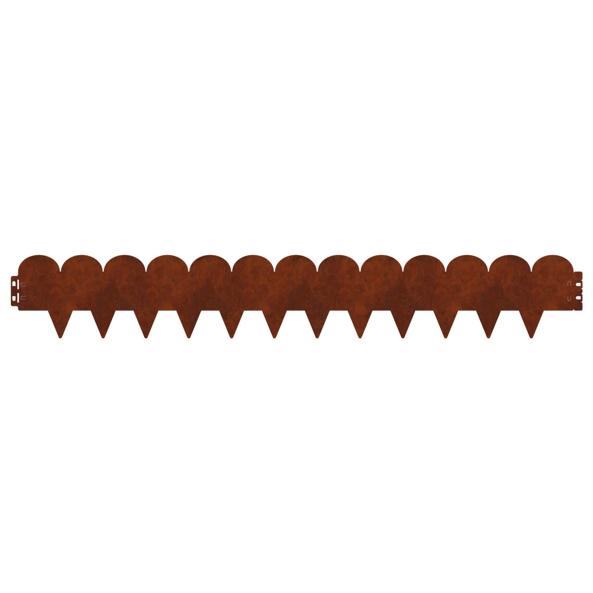Lawn Edge Sharp & Round Top 10 pcs 103x15cm Steel Rusty