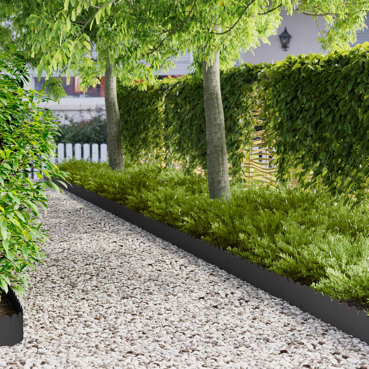 Lawn Edging 10 pcs 103 x 20 cm Steel Black