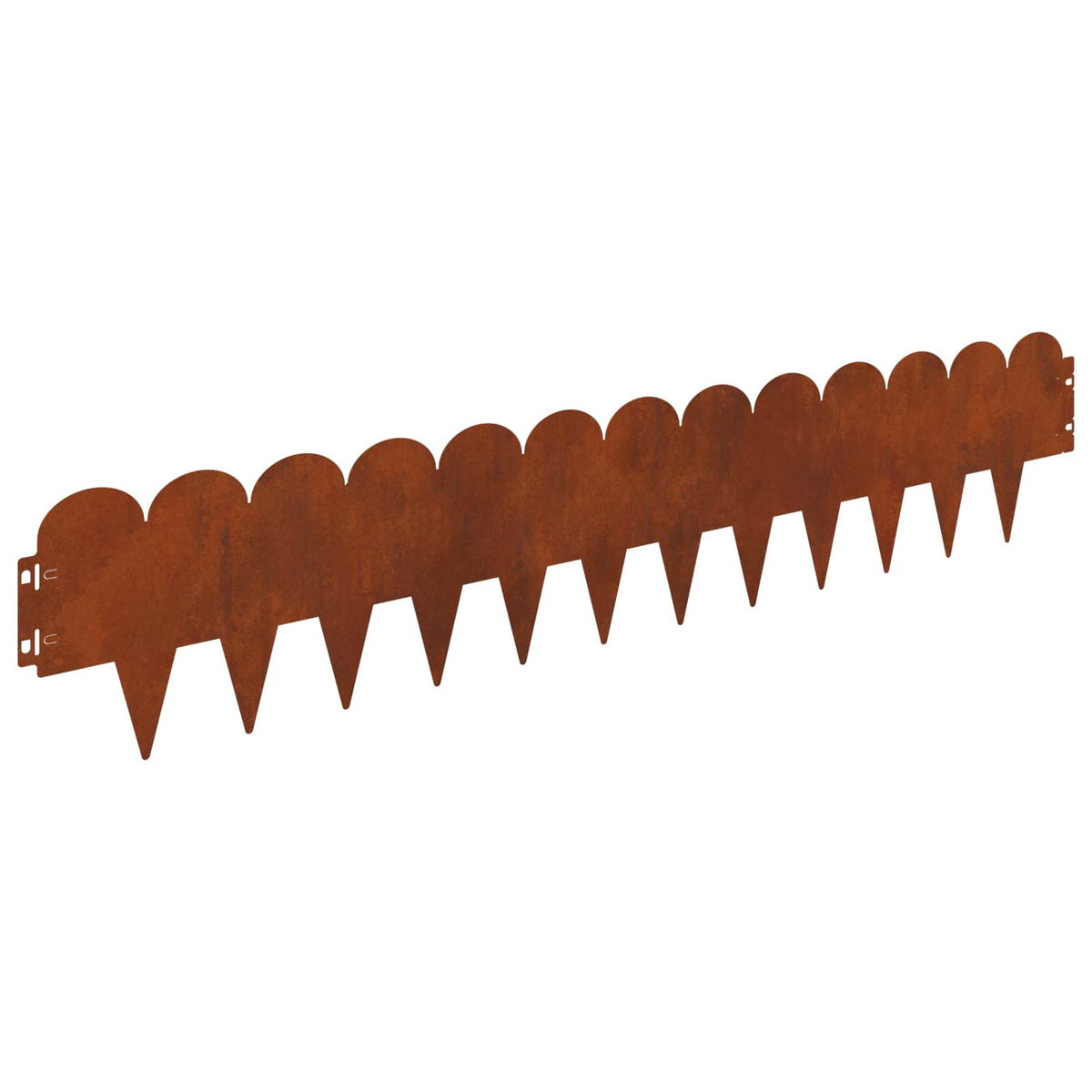 Lawn Edge Sharp&Round Top 20 pcs 103x20cm Steel Rusty
