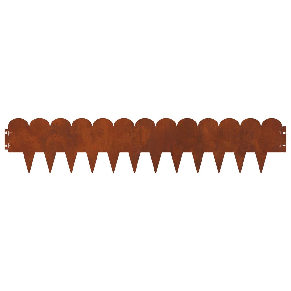 Lawn Edge Sharp&Round Top 20 pcs 103x20cm Steel Rusty