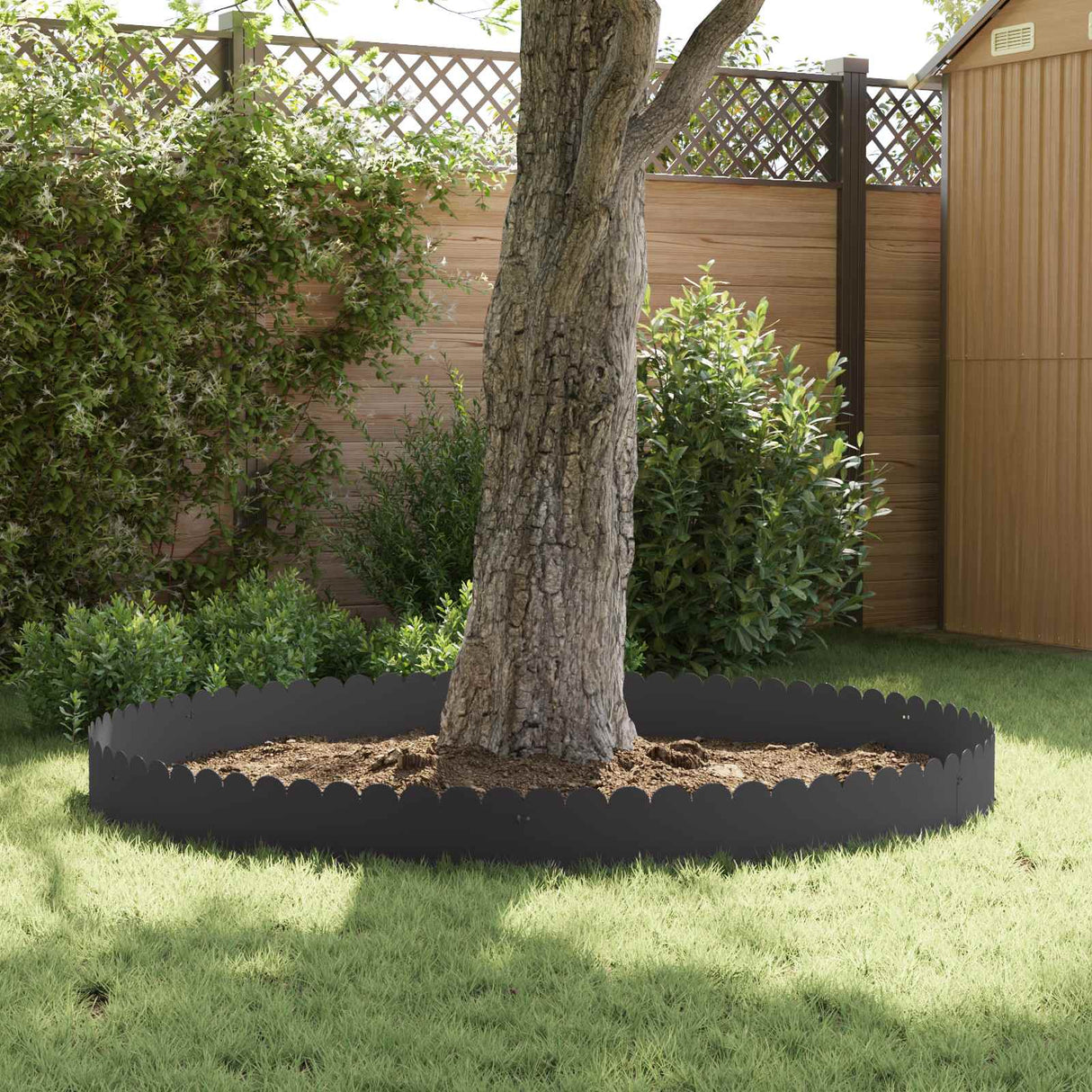 Lawn Edging 20 pcs 103 x 25 cm Steel Black