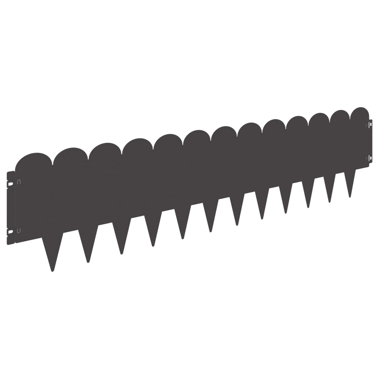 Lawn Edging 20 pcs 103 x 25 cm Steel Black