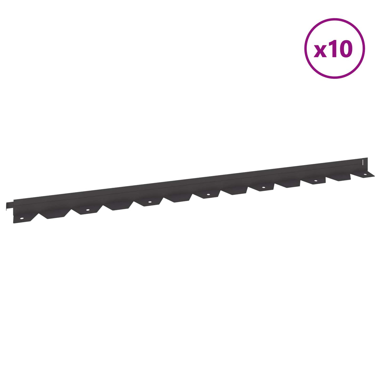 Lawn Edging 10 pcs 102 x 4 x 4 cm Steel Black