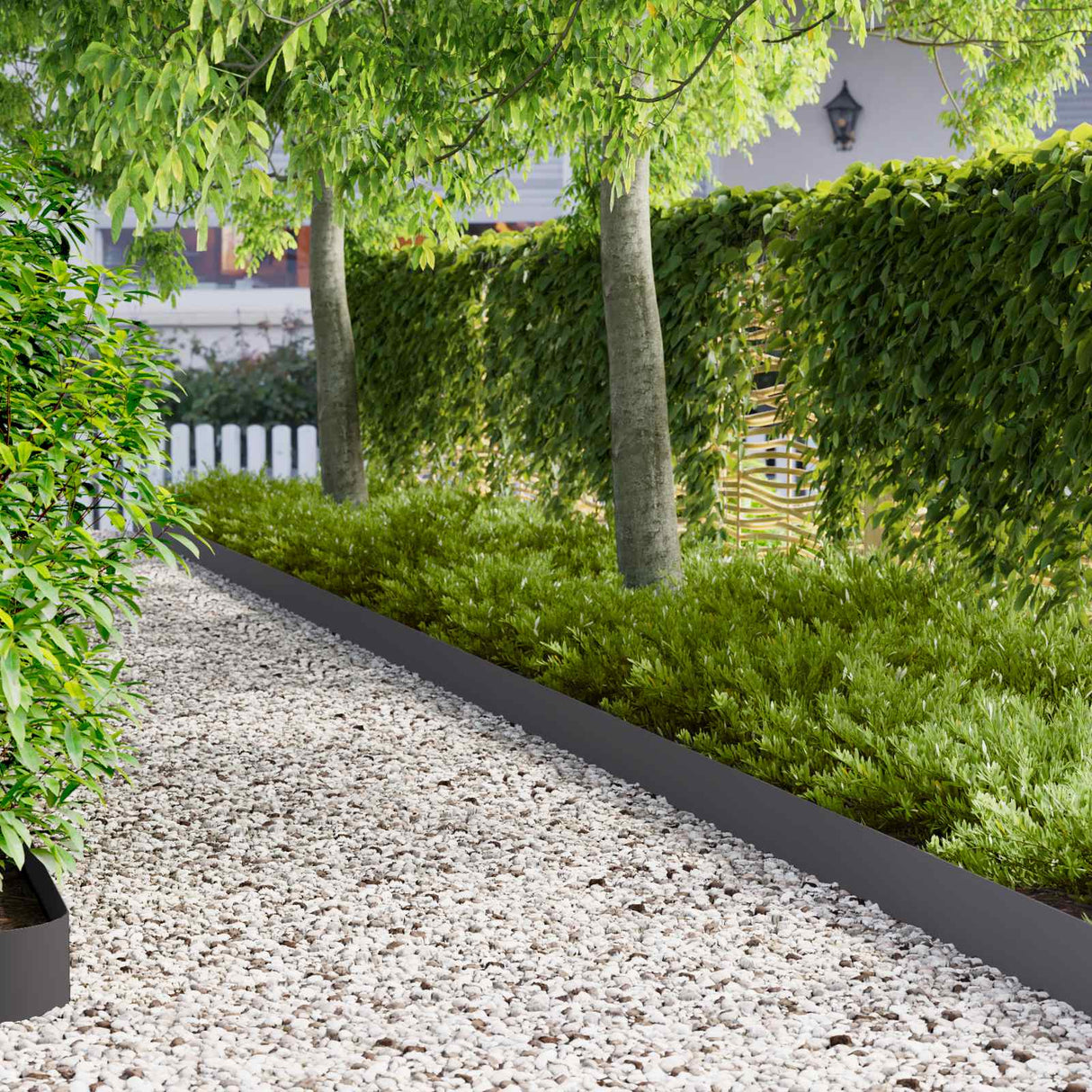 Lawn Edging 10 pcs 100 x 12 cm Steel Black