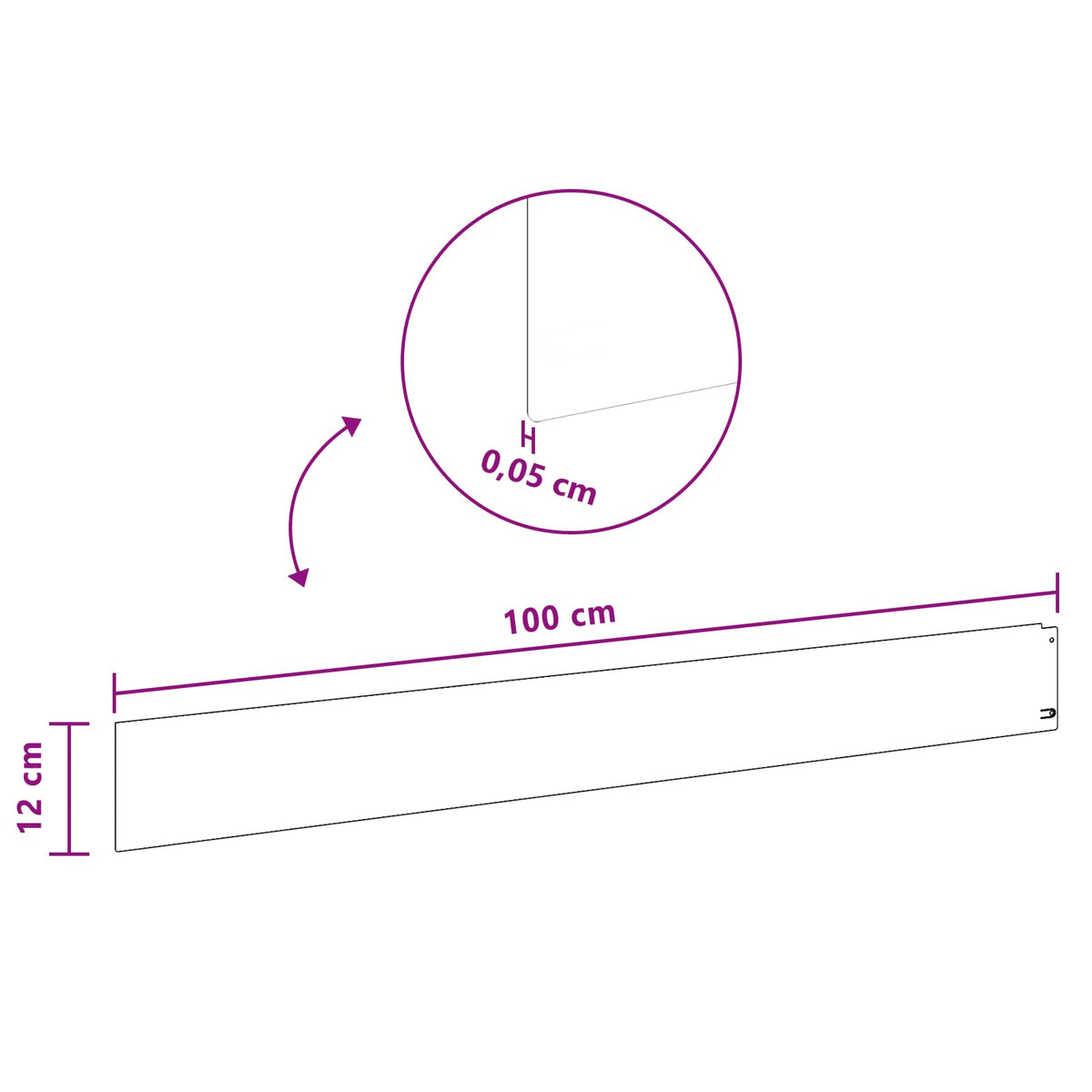 Lawn Edge with Top Fold 20 pcs 100x12cm Steel Rusty