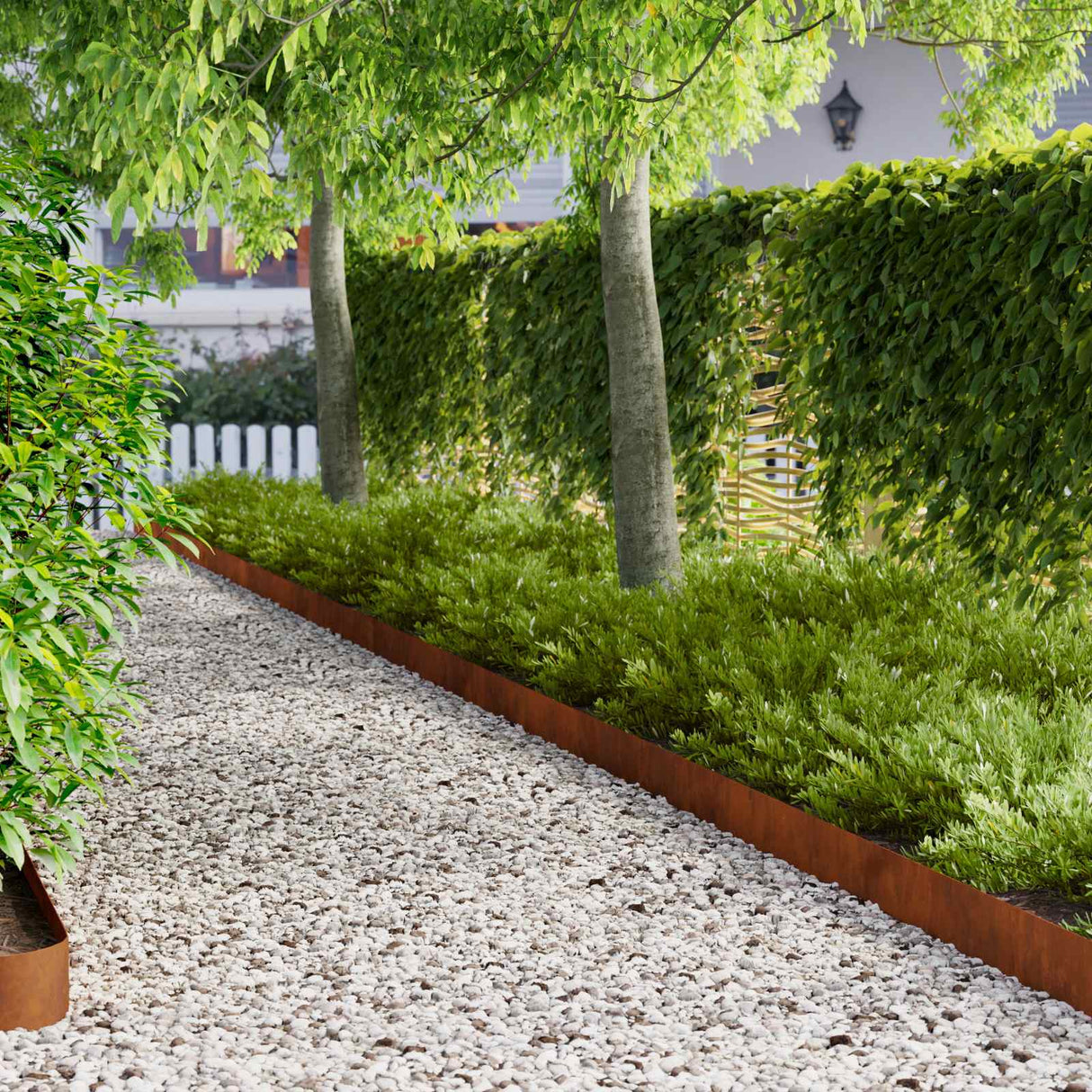 Lawn Edge with Top Fold 20 pcs 100x15cm Steel Rusty