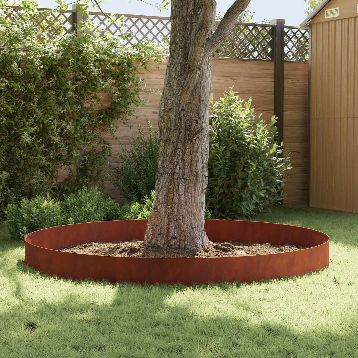 Lawn Edging 20 pcs 100 x 18 cm Steel Rusty