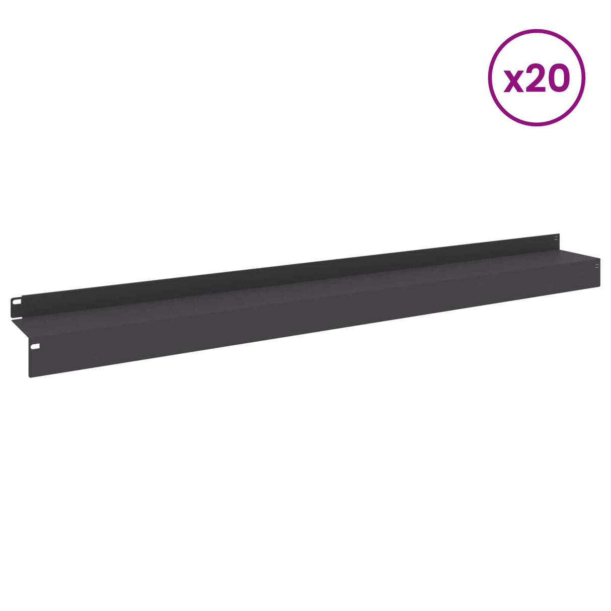 Lawn Edging 20 pcs 100 x 10 x 8 cm Steel Black