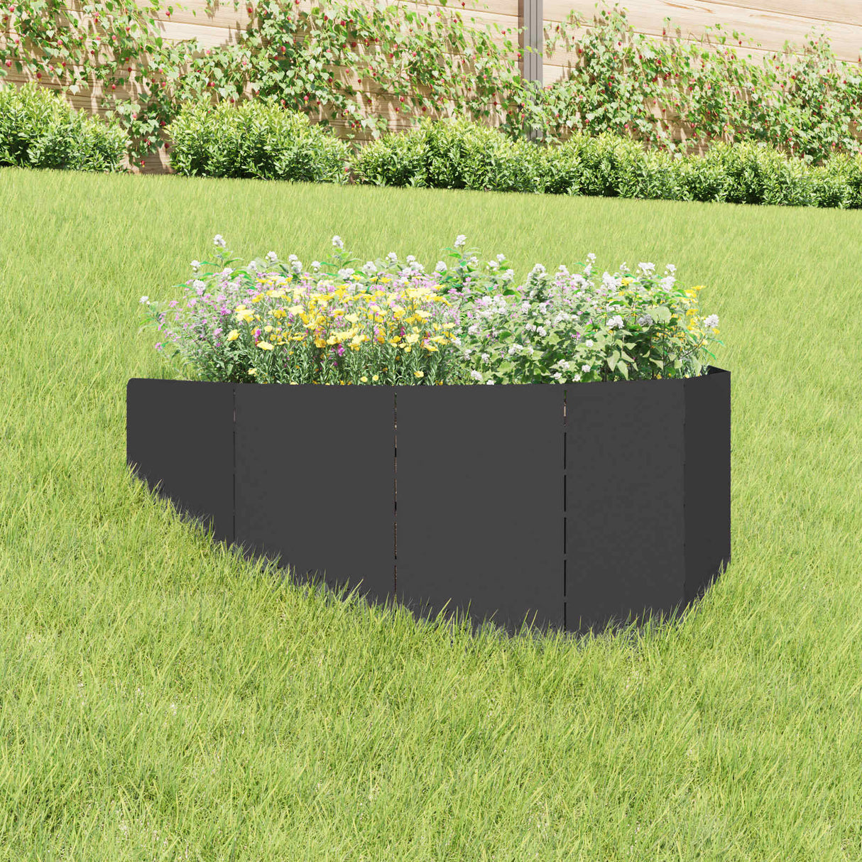 Lawn Edging 100 x 45 cm Steel Black