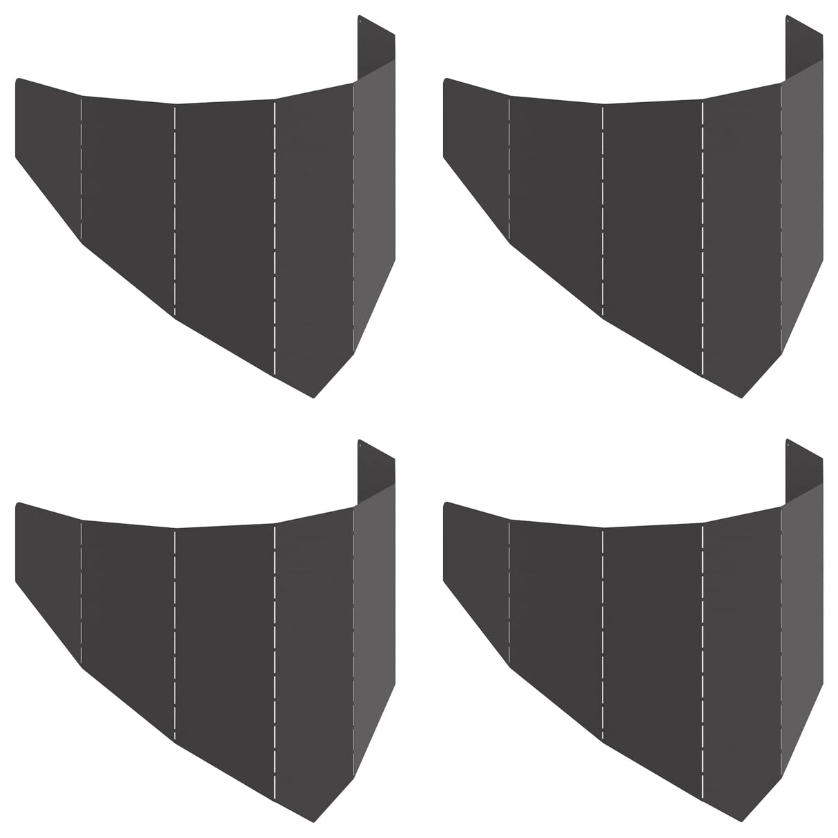 Lawn Edging 4 pcs 100 x 45 cm Steel Black