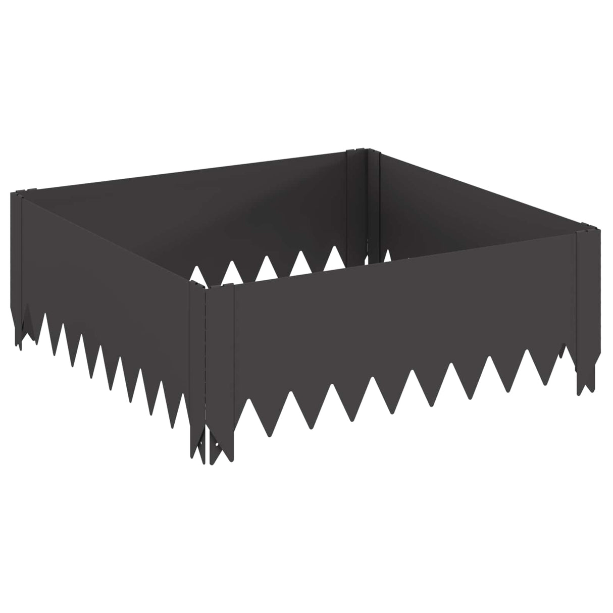 Lawn Edging 4 pcs 60 x 60 x 20 cm Steel Black