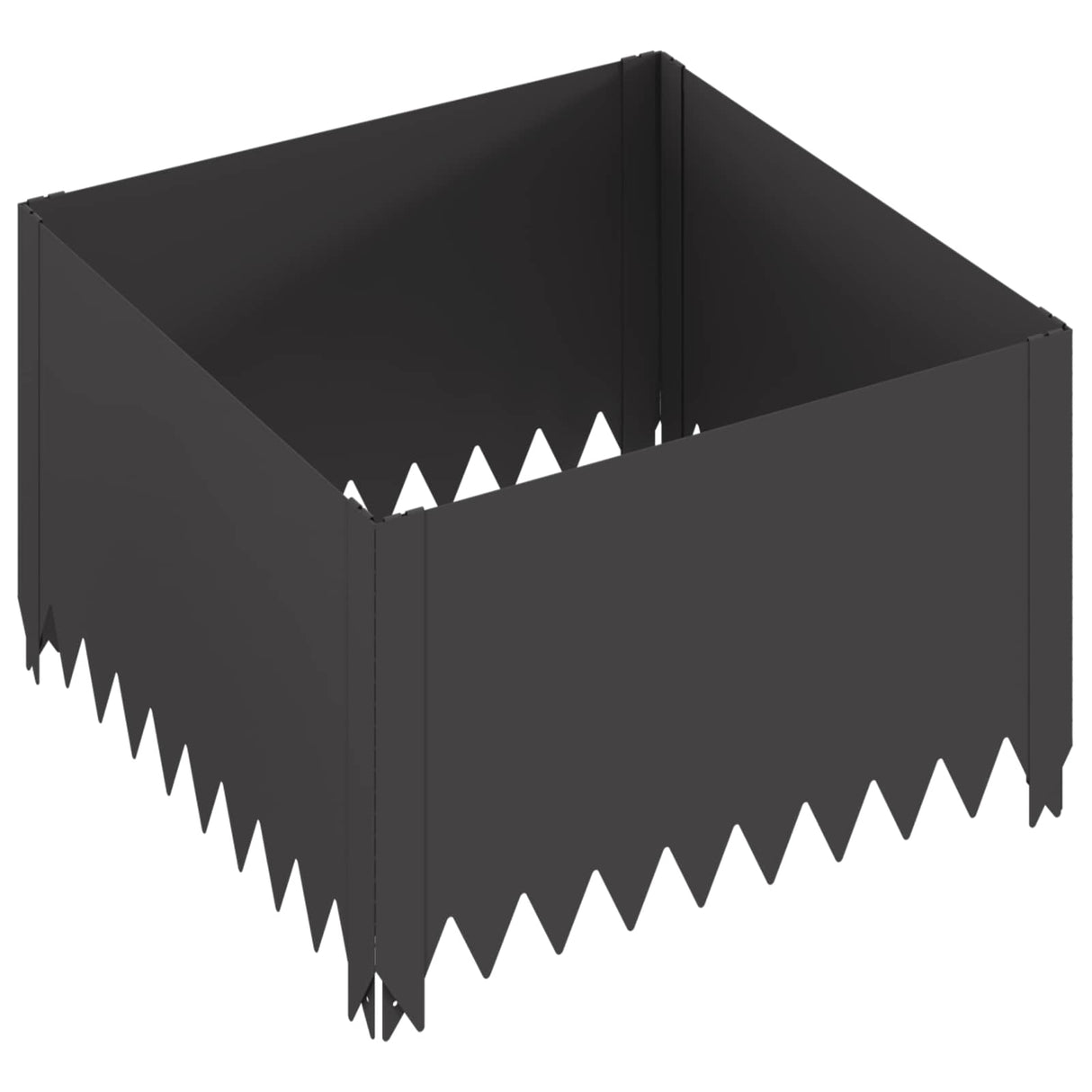 Lawn Edging 4 pcs 60 x 60 x 35 cm Steel Black