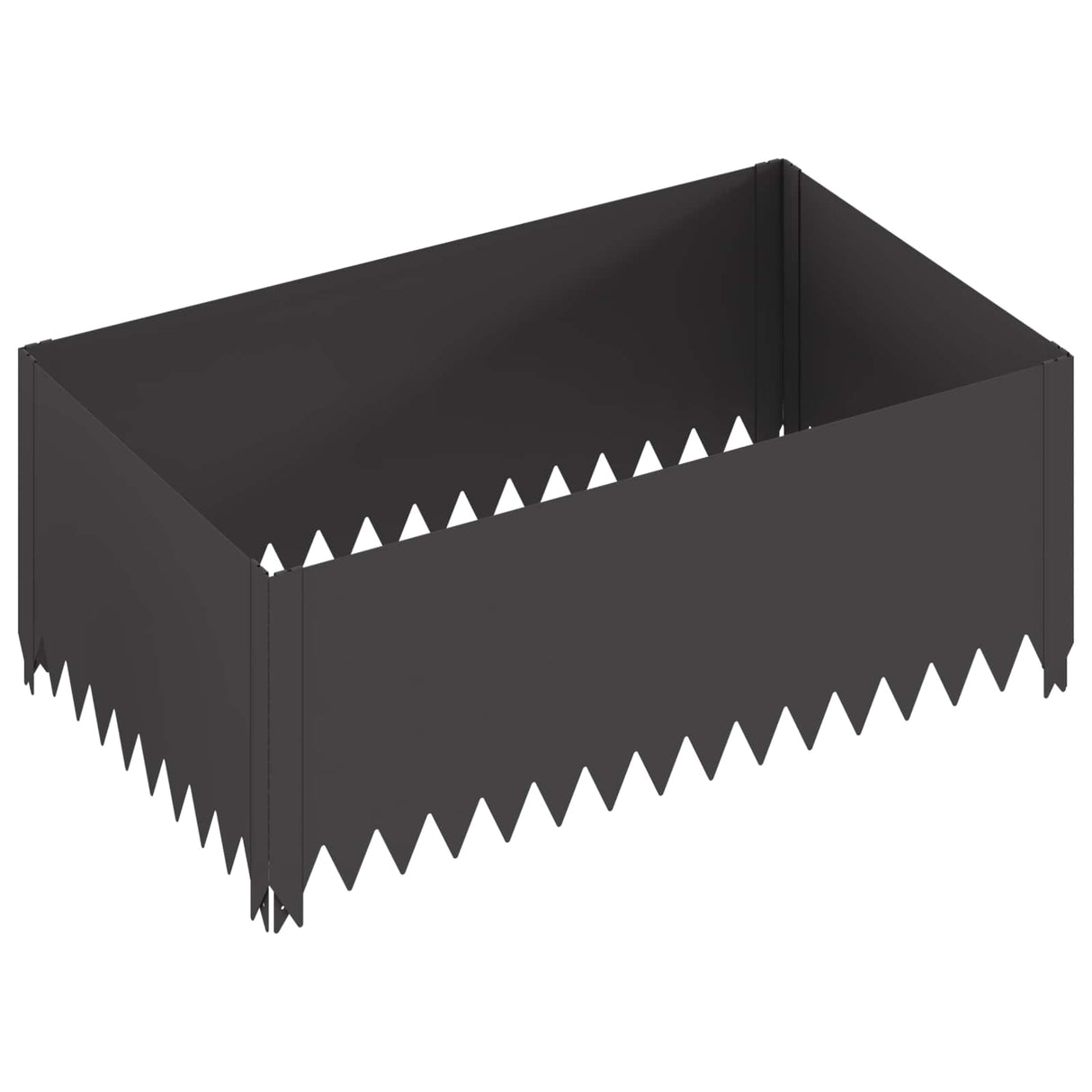 Lawn Edging 4 pcs 100 x 60 x 35 cm Steel Black