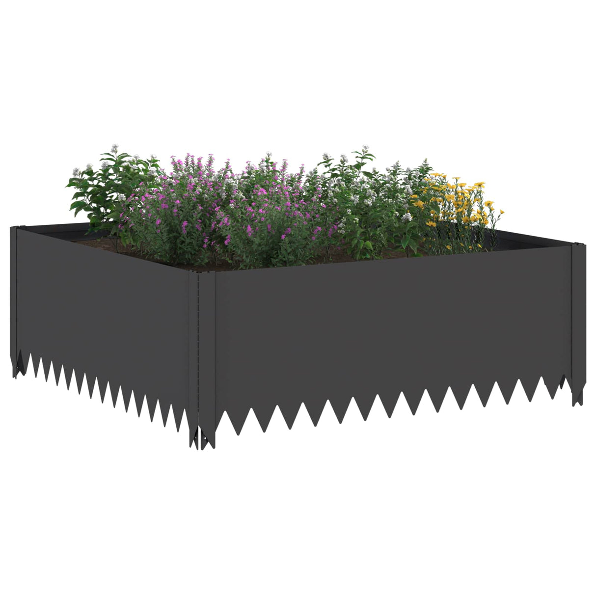 Lawn Edging 100 x 100 x 35 cm Steel Black