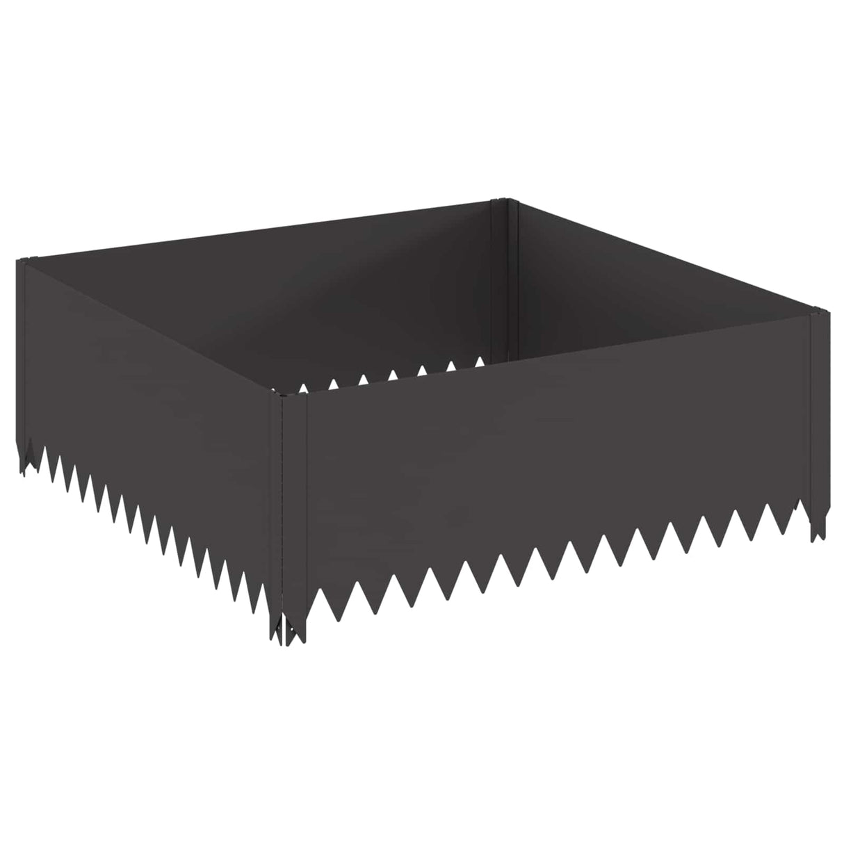 Lawn Edging 4 pcs 100 x 100 x 35 cm Steel Black