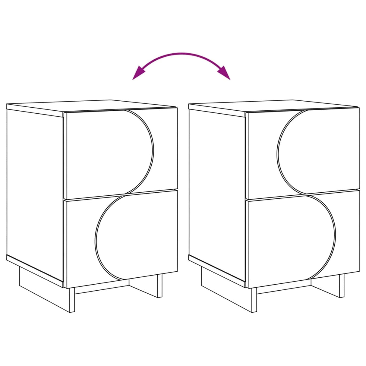 Bedside Cabinet White 33.5 x 34.5 x 50 cm Engineered Wood