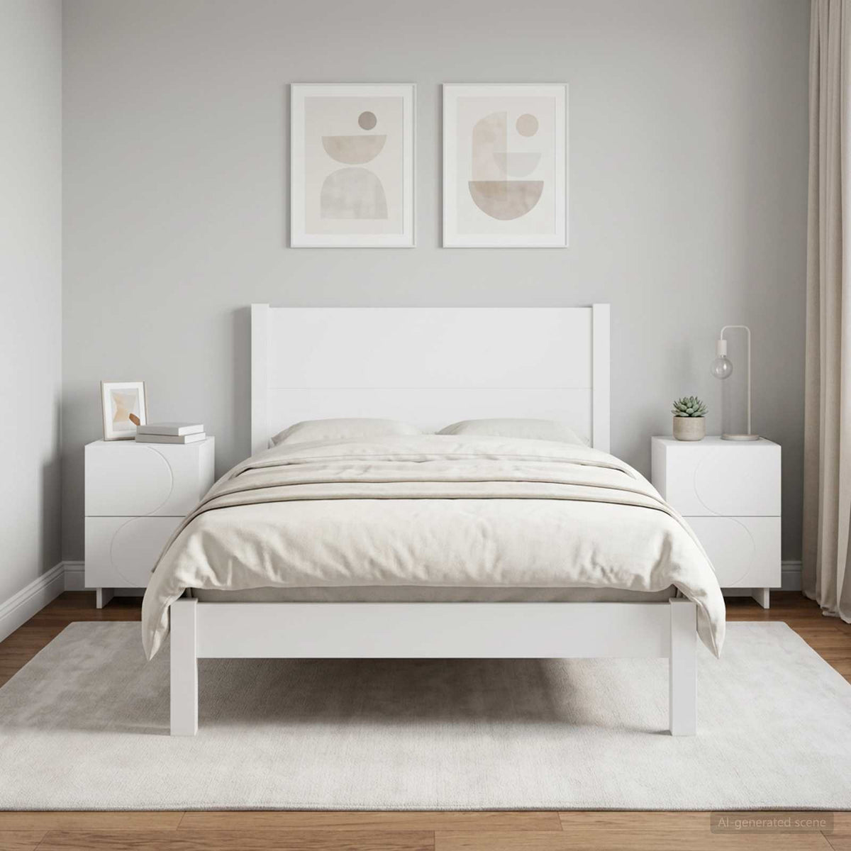 Bedside Cabinet 2 pcs White 33.5 x 34.5 x 50 cm Engineered Wood