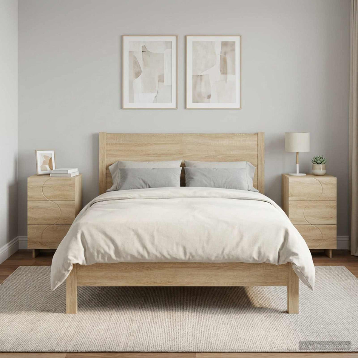 Bedside Cabinet 2 pcs Sonoma Oak 33.5 x 34.5 x 60 cm