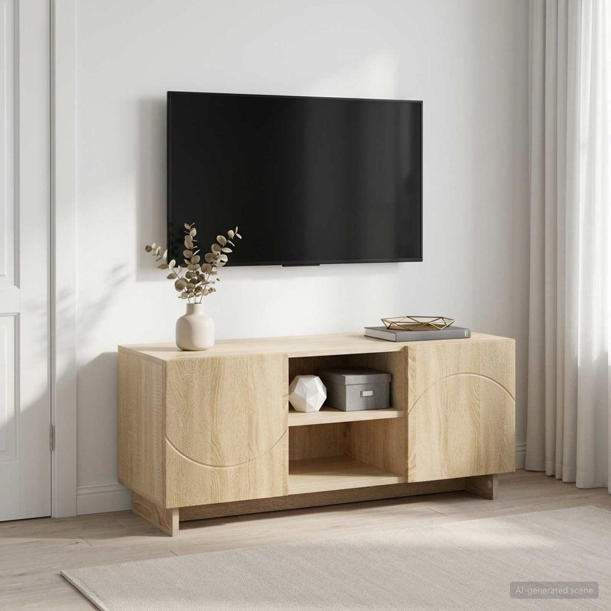 TV Stand 90 x 34.5 x 40 cm Sonoma Oak Engineered Wood