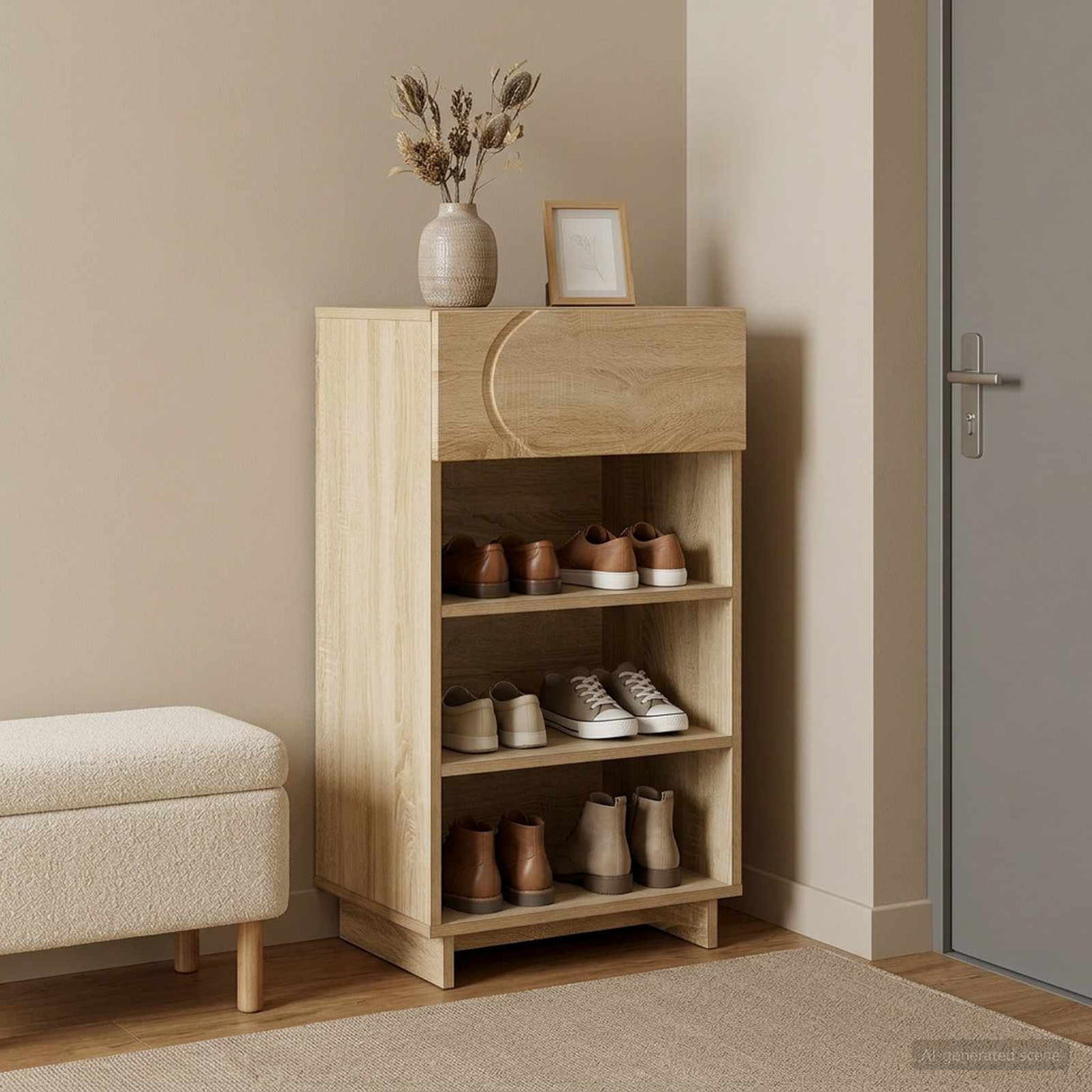 Shoe Cabinet 48 x 38 x 87.5 cm Engineered Wood Sonoma Oak