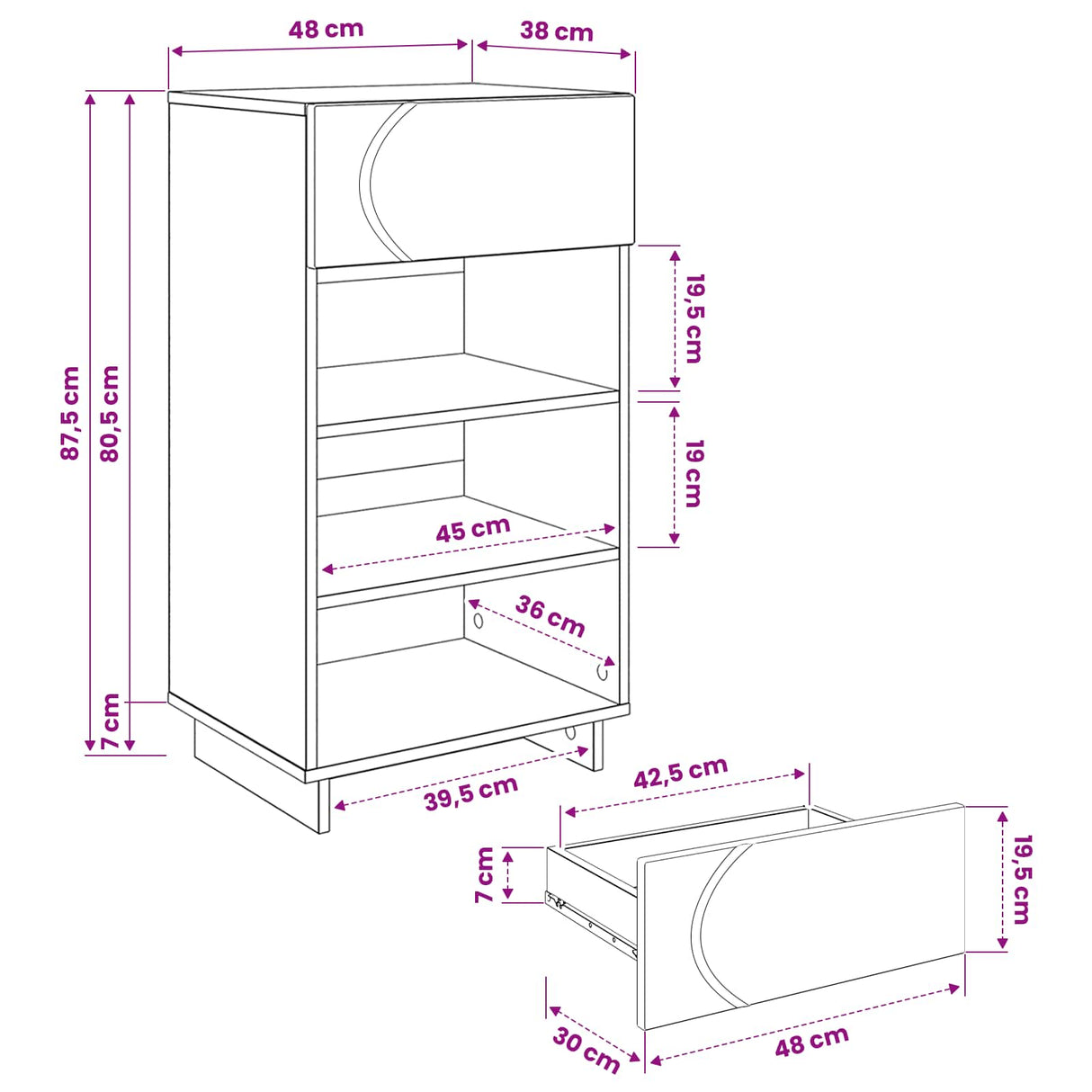 Shoe Cabinet 48 x 38 x 87.5 cm Engineered Wood Sonoma Oak